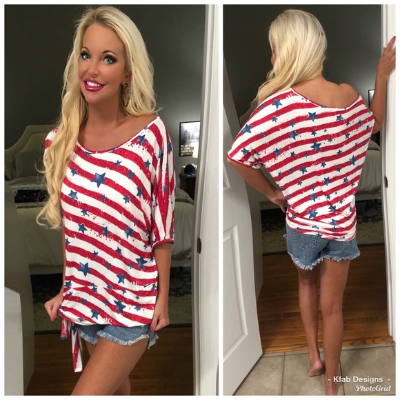 Tops - 🛍LAST 1! Stars and Stripes Loose Fit Top! 🇺🇸